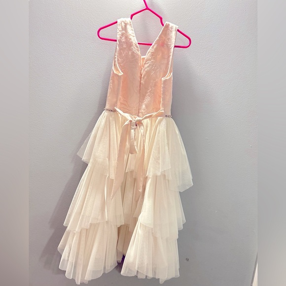 Blush & Ivory Couture Sleeveless Dress with rhinestones size 8 Made in Myanmar. - Picture 2 of 2